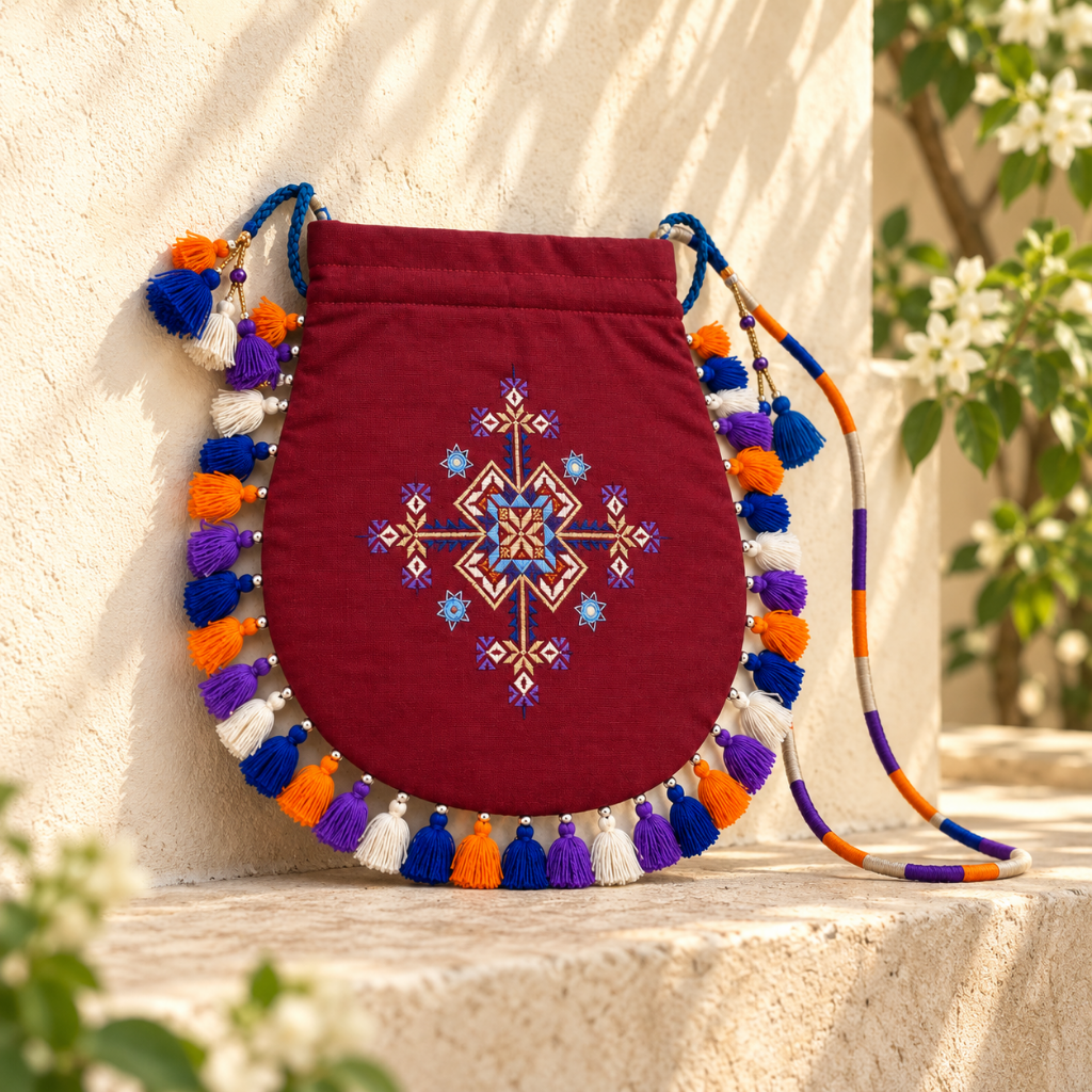 Detailed Embroidered Potli Bag for Women