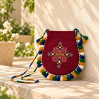 Detailed Embroidered Potli Bag for Women