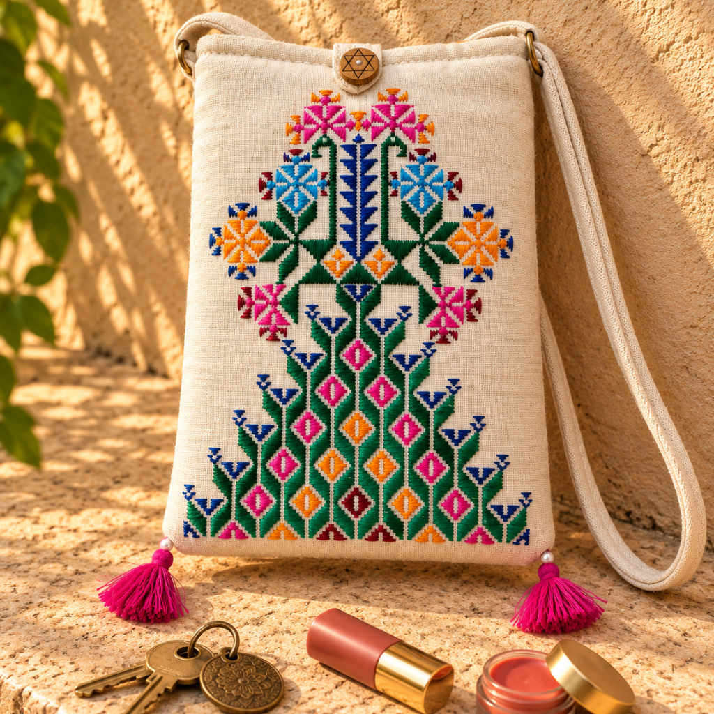 Everyday Charm Small Embroidered Mobile Cover Bag