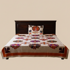 Royal Plumage Colorful Peacock Applique Bedsheet Set