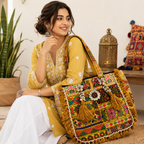 Heritage Embroidered Banjara Tote Bag with Tassels