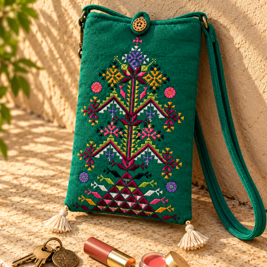 Everyday Charm Small Embroidered Mobile Cover Bag