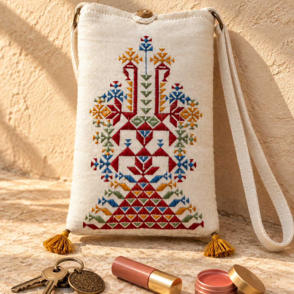 Everyday Charm Small Embroidered Mobile Cover Bag