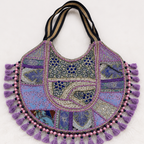 Pastel Weave Zari Embroidered Tote Bag for Women