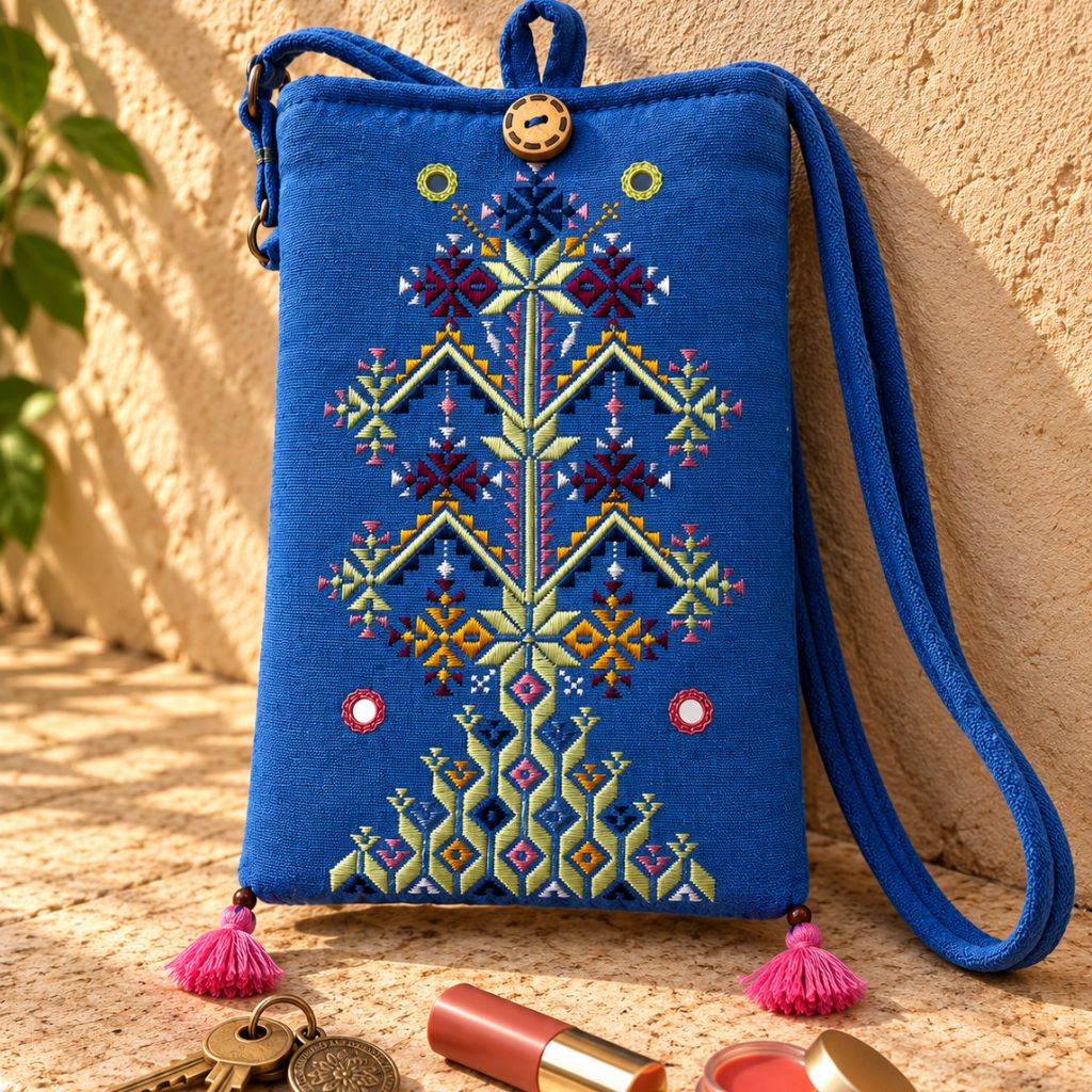 Everyday Charm Small Embroidered Mobile Cover Bag