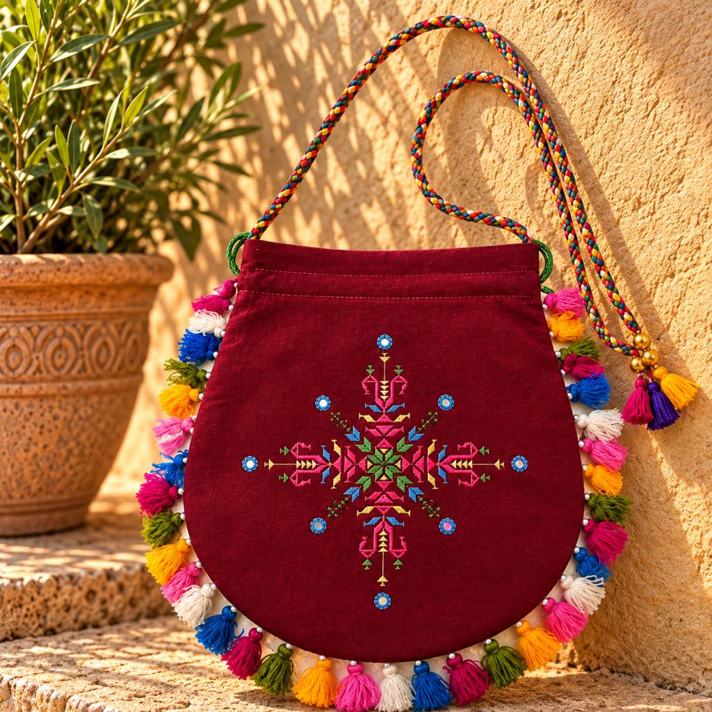 Graceful Thread-Worked Potli Bag