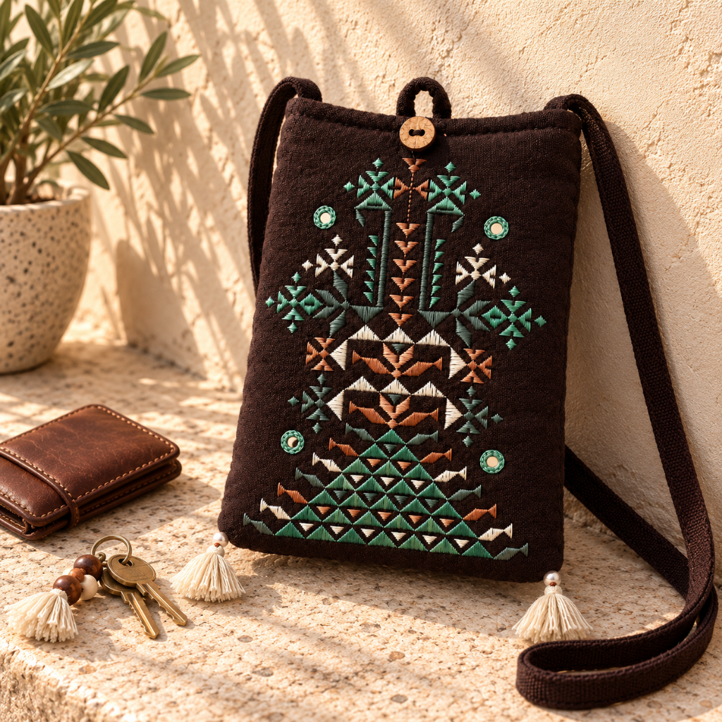 Everyday Charm Small Embroidered Mobile Cover Bag