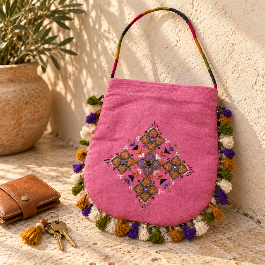 Graceful Thread-Worked Potli Bag