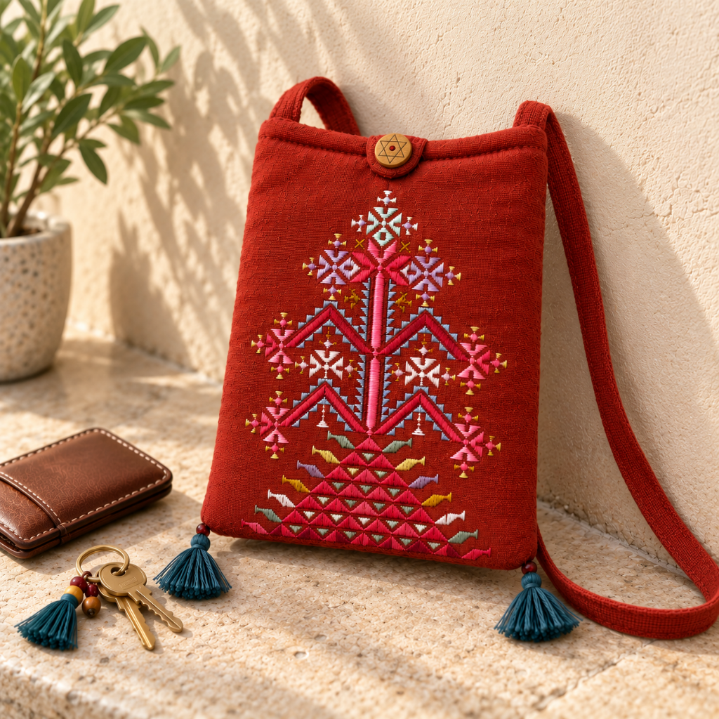 Everyday Charm Small Embroidered Mobile Cover Bag
