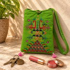 Thread-Worked Small Embroidered Mobile Cover Bag