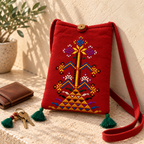 Thread-Worked Small Embroidered Mobile Cover Bag