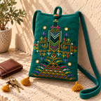 Thread-Worked Small Embroidered Mobile Cover Bag