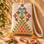 Thread-Worked Small Embroidered Mobile Cover Bag