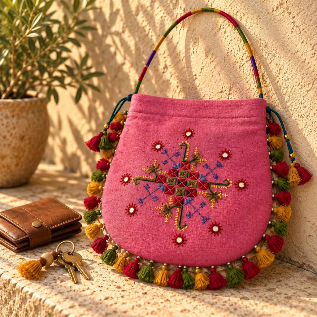 Graceful Thread-Worked Potli Bag