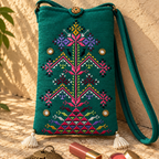 Thread-Worked Small Embroidered Mobile Cover Bag