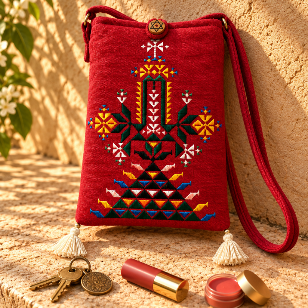 Thread-Worked Small Embroidered Mobile Cover Bag