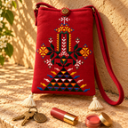 Thread-Worked Small Embroidered Mobile Cover Bag