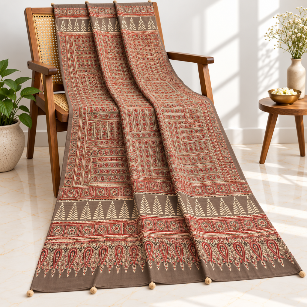 Classic Printed Ajrakh Dupatta for Women
