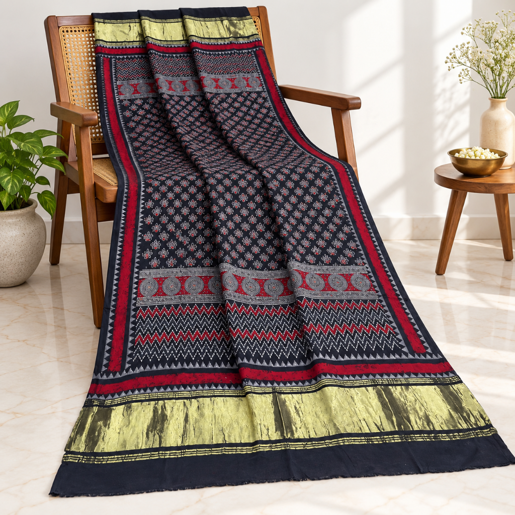 Distinctive Ajrakh Printed Dupatta for Women