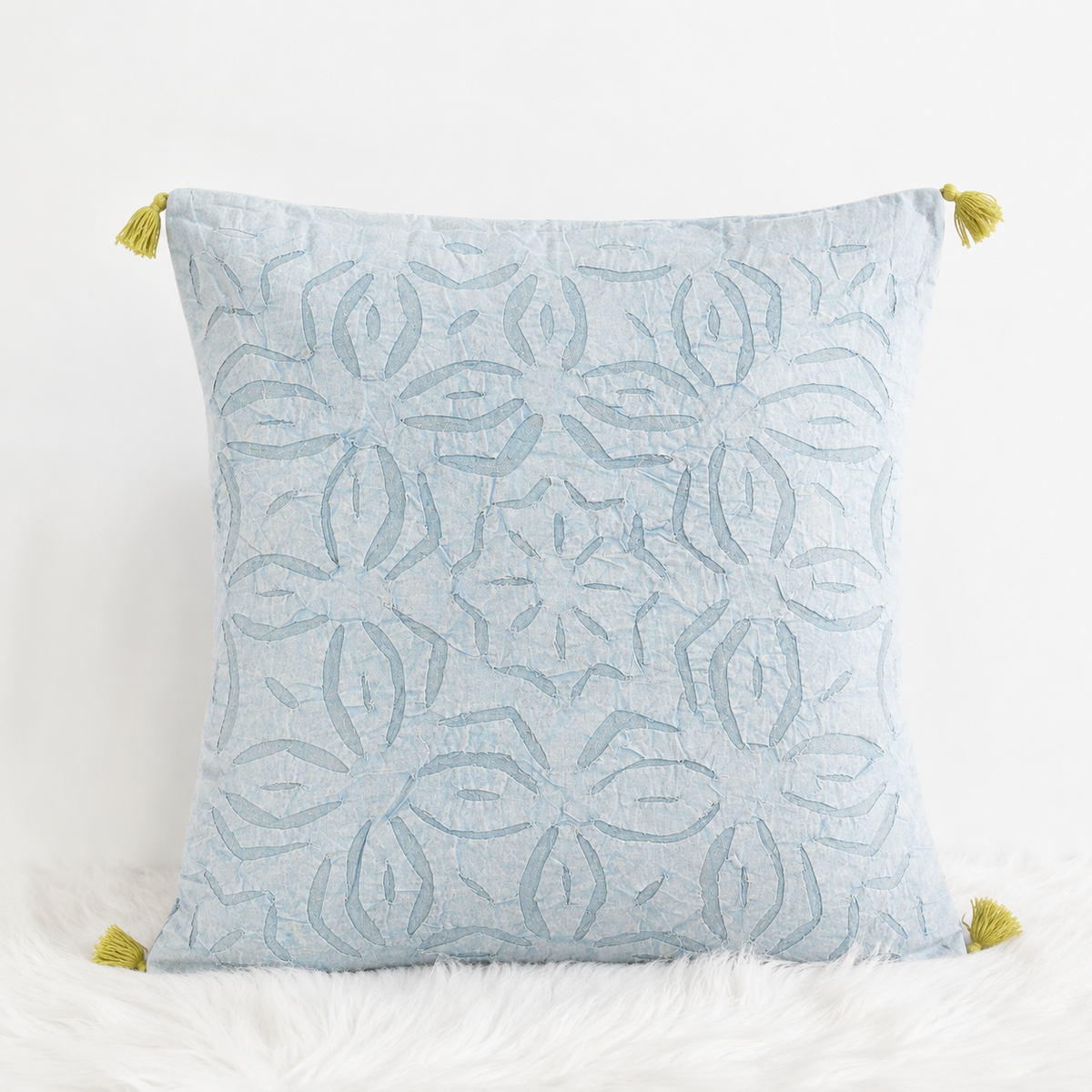 Artisan Made Applique Cutwork Cushion Cover