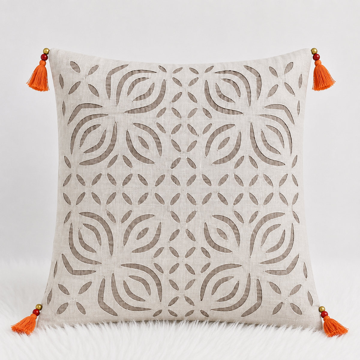 Artisan Made Applique Cutwork Cushion Cover