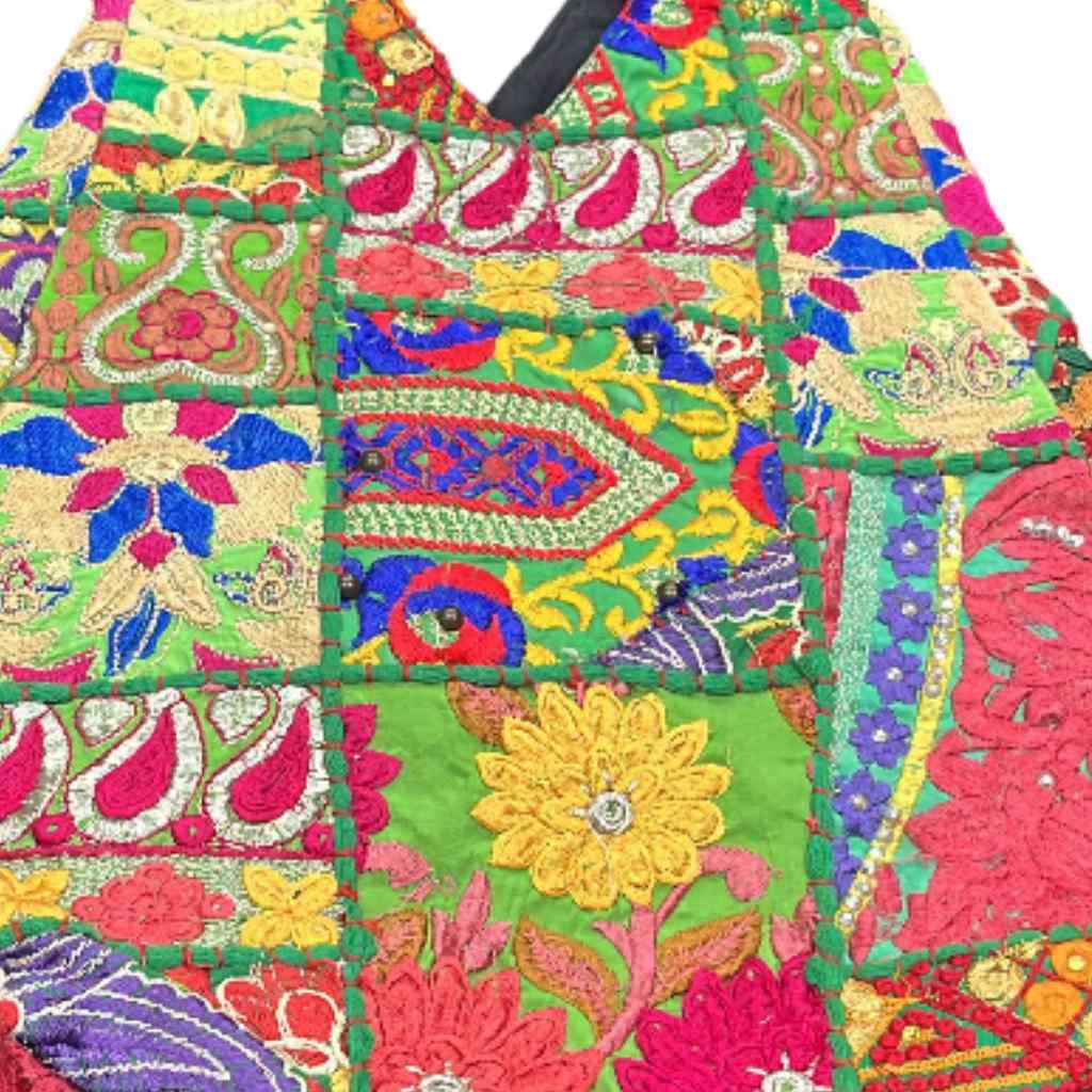 Folk Mosaic Embroidered Banjara Tote Bag for Women